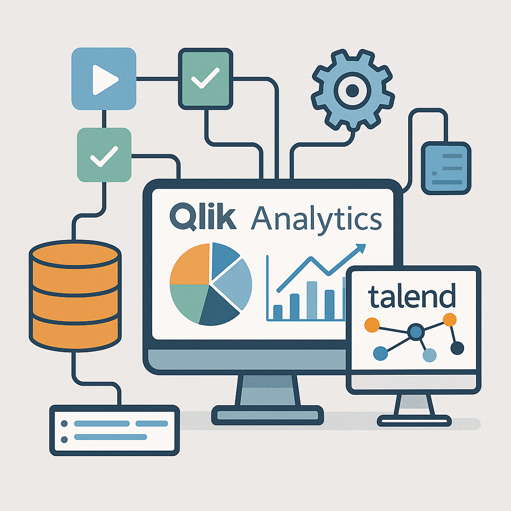 Illustration zur Qlik Beratung – Datenintegration, Qlik Talend Cloud und Analytics in Unternehmen